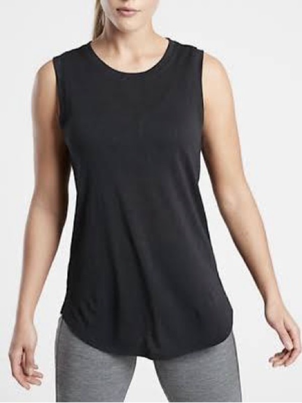 Athleta Breezy Black Sleeveless Tank - size Large Tall
